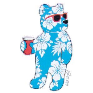 Riot Society Tropical Hawaiian Bear Graphic T-Shirt White Size M